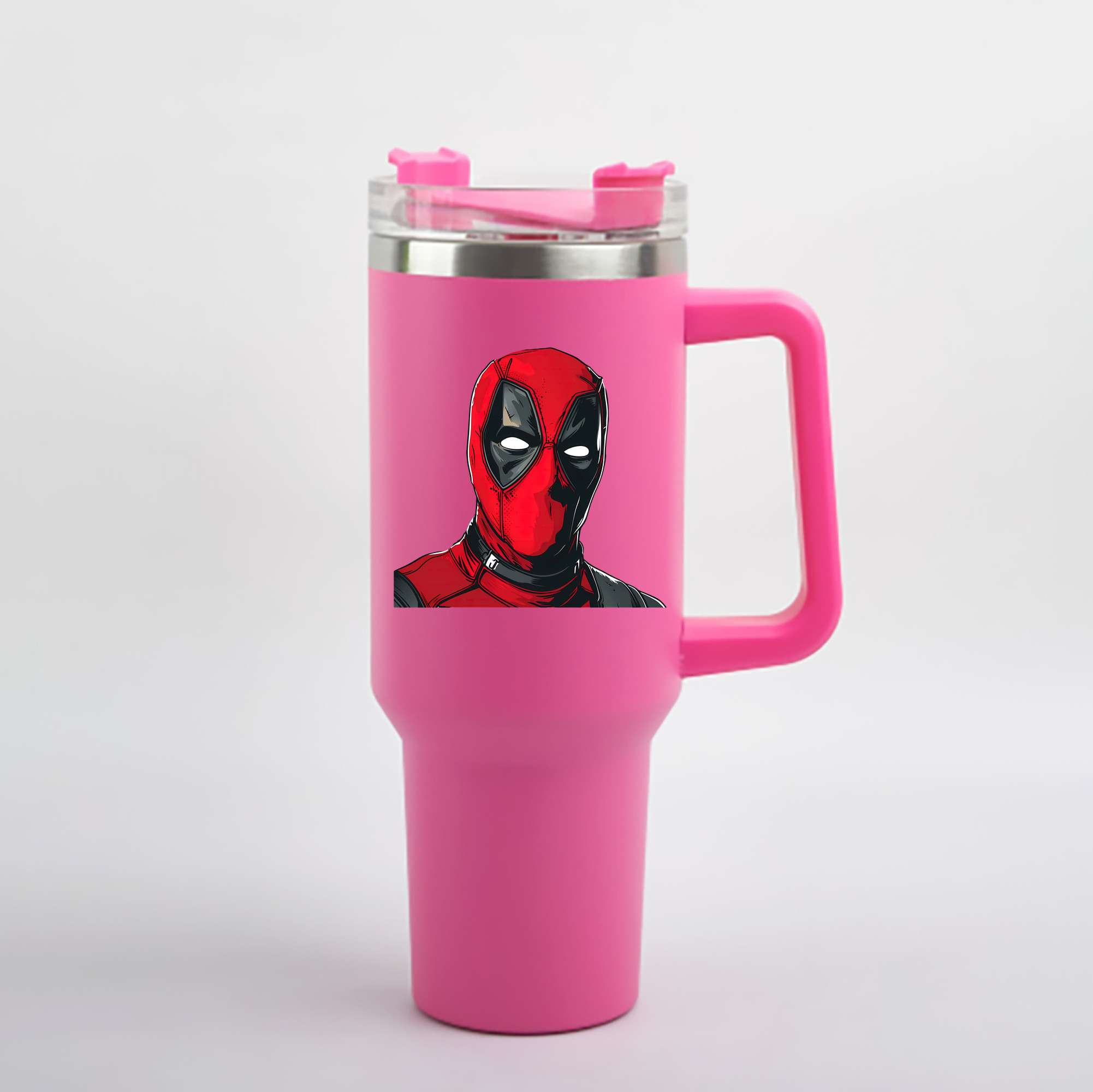 （画像用） Deadpool デッドプール 1200mL車用タンブラー - クリスタルステッカー（プラスチックストロー付き）